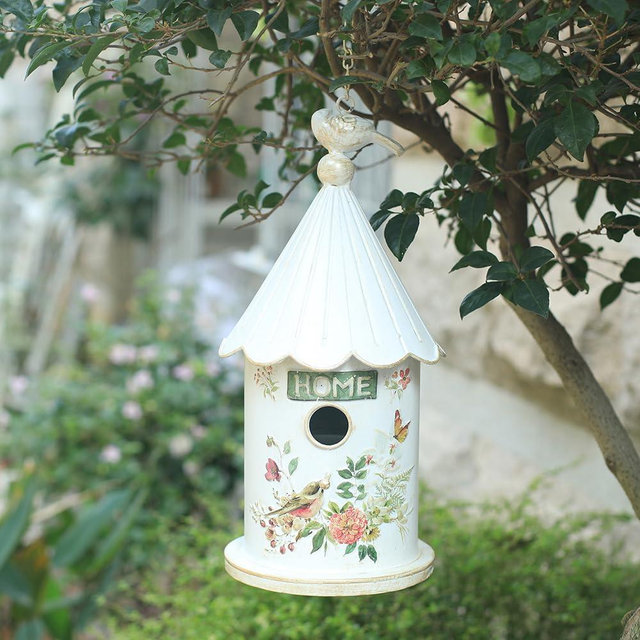 Z² BellaDecor Metal Hanging Birdhouses for Outdoors Bird Houses for Outside Unique Bird Nest for Bluebird Wren Chickadee Sparrow Bird Nest Box for Garden Patio