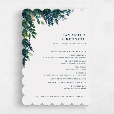 Grey Scalloped Wedding Program - Oxley