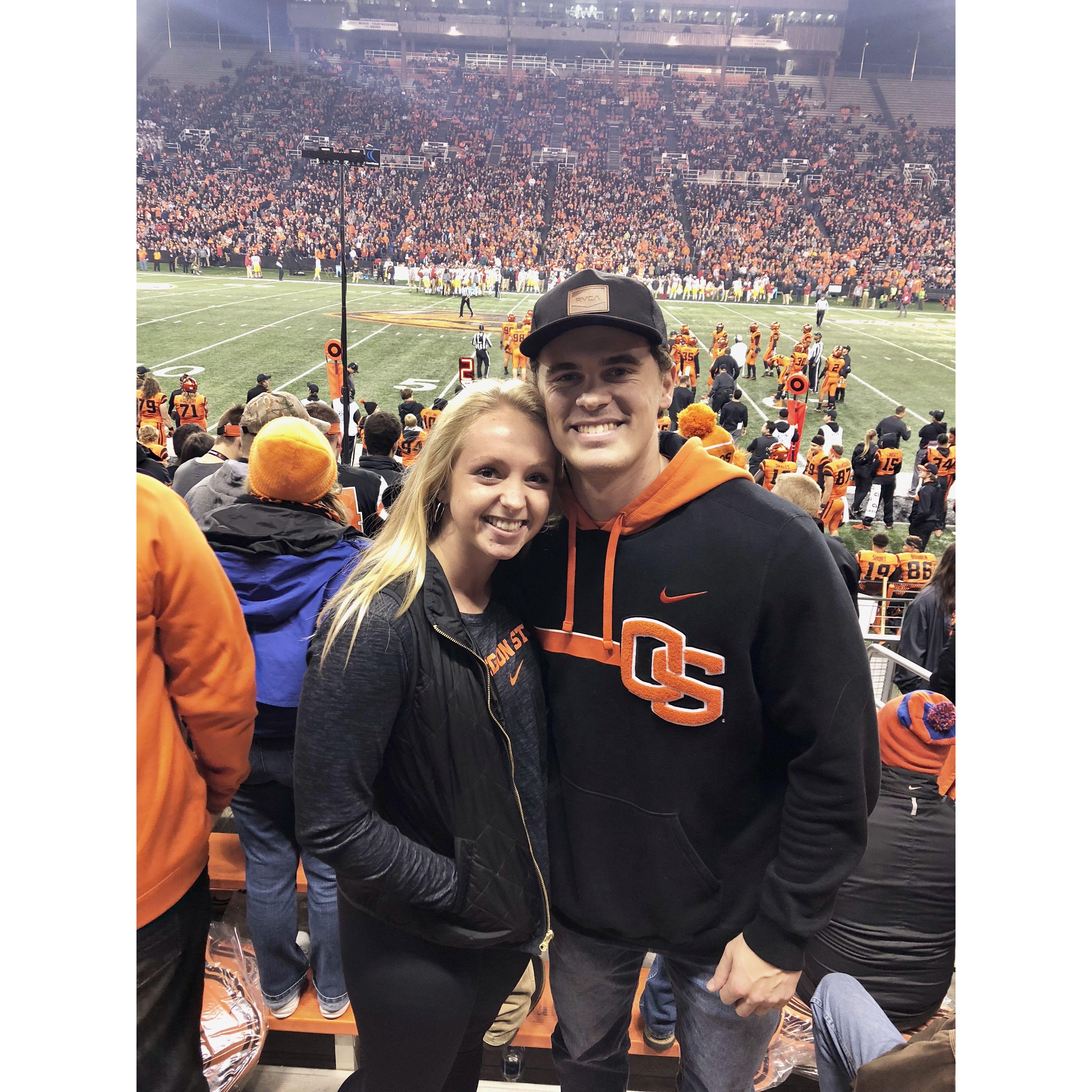 11.3.18 - Our first Beaver football game that we went to as a couple!