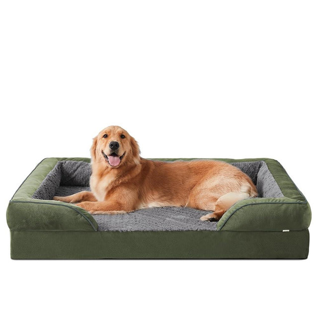INVENHO Orthopedic Dog Beds Large Sized, XL Egg-Crate Foam Dog Couch with Washable Removable Cover, Waterproof Lining and Nonskid Bottom
