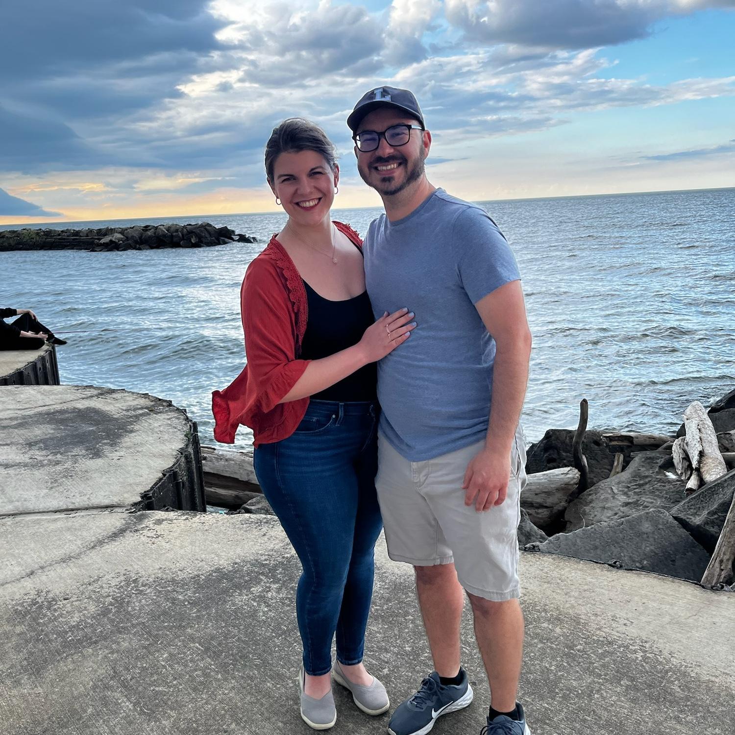 Along the mile-long pier in Lorain