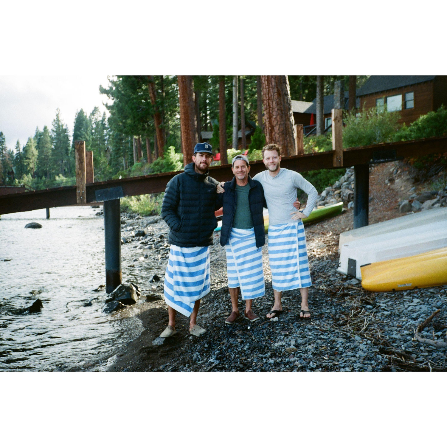 Pete, Chris, and Colton on a family trip to Tahoe. Although this was summer, it was incredibly cold water and those towels represent bravery.
