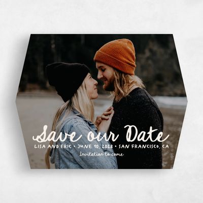 Beige Diamond Wedding Save the Date - Brielle Photo