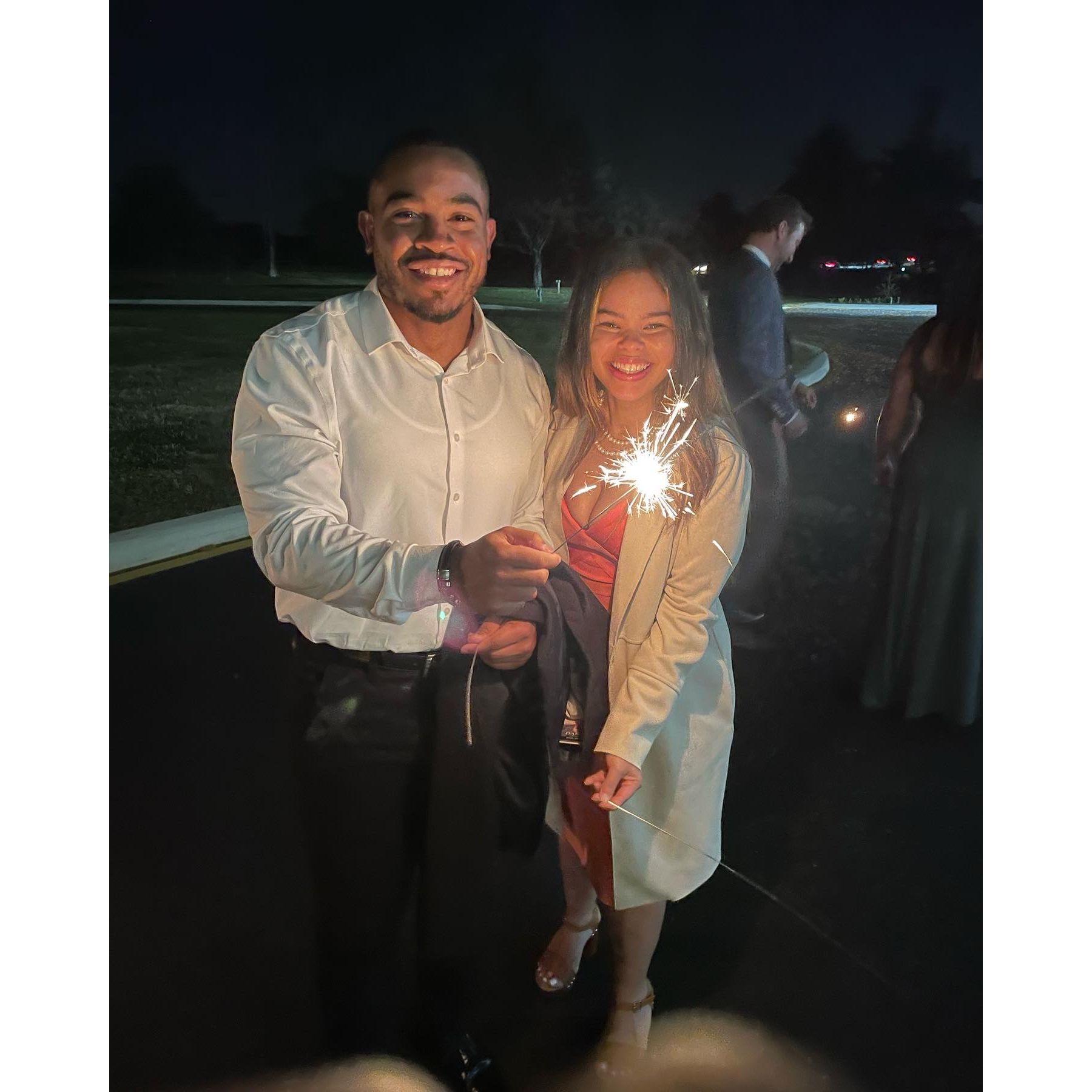 Sparks were flying at Katie's wedding!