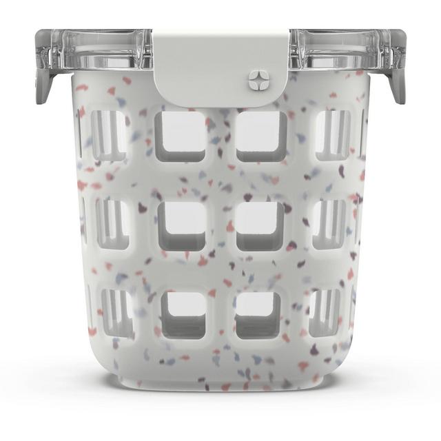 Ello 3 Cup Glass Meal Prep Bowl Food Storage Container - White Terrazzo