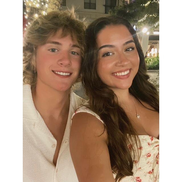 Us after our celebratory dinner for getting engaged! We went to North Italia in the Domain!