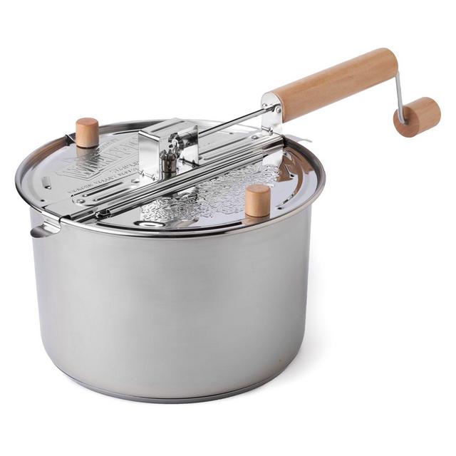 Wabash Valley Farms Stainless Steel 6-Quart Whirley Pop Stovetop Popcorn Popper