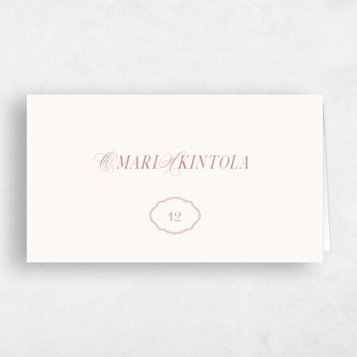 Beige Wedding Place Card - Kotor