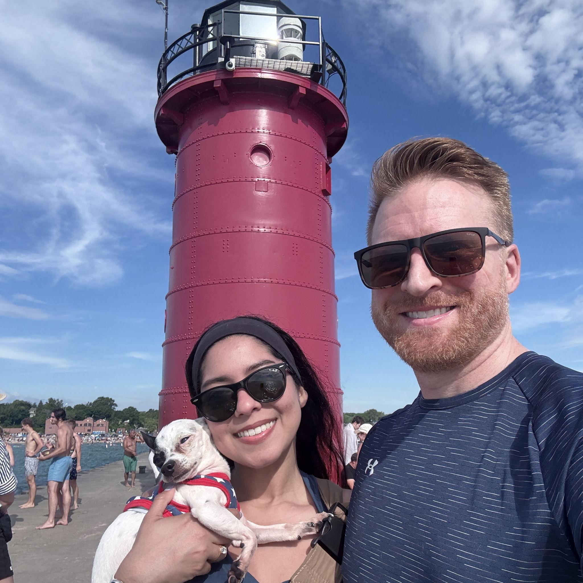 Rocío and Sugar visiting South Haven, MI for the first time.