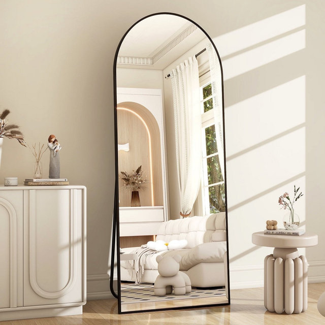 BEAUTYPEAK Full Length Mirror Floor Mirror Arched Standing Full Body Floor Mirror