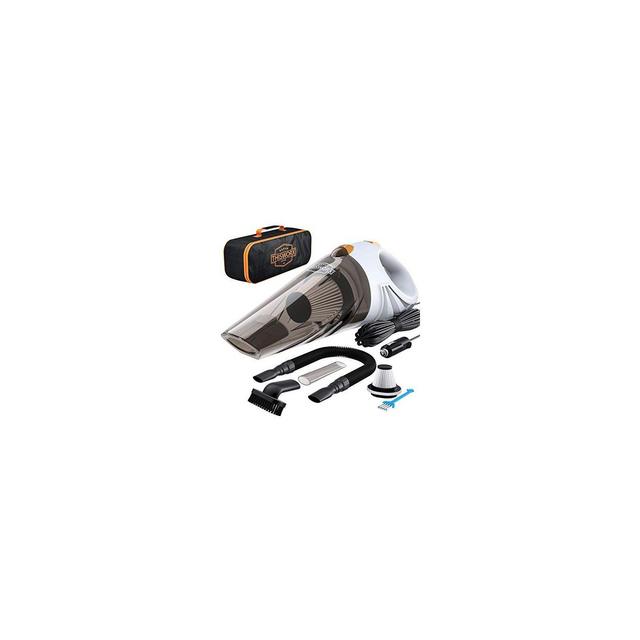 ThisWorx Portable 12V Car Vacuum Cleaner with 3 Attachments and 16-foot Cord, White