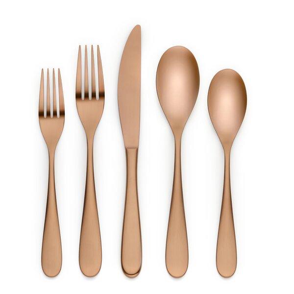 Copper Zosia 20 Piece Flatware Set, Service for 4