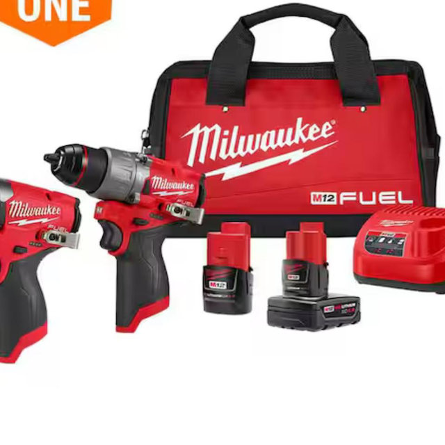 Milwaukee M12 FUEL 12-Volt Lithium-Ion Brushless Cordless Hammer Drill and Impact Driver Combo Kit w/2 Batteries and Bag (2-Tool) 3497-22