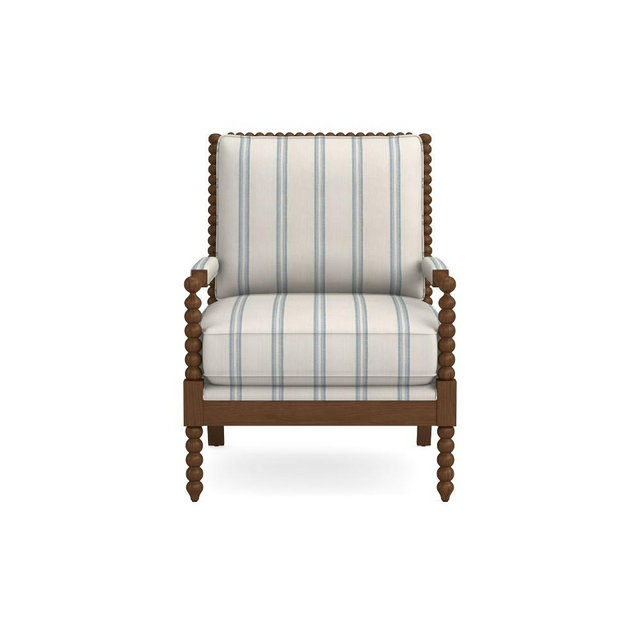 Spindle Chair, Standard, Performance Double Stripe, Mist, Nutmeg