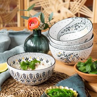 Sara Miller Artisanne Noir Assorted Rice Bowl, Set of 4