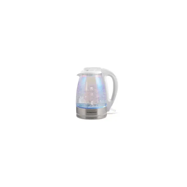 Hamilton Beach 1.7 Liter Irid Glass Kettle 41055: Electric Water Heater, Clear Tea Maker, 1500W Hot Pot, Hand Wash