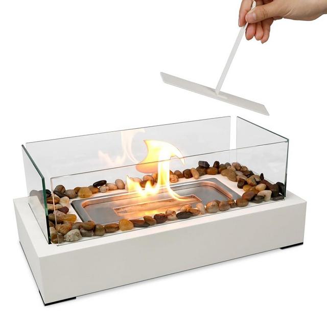 KORNIFUL Table Top Firepit with 4 Windshields, for Mom, Small Fireplace for Dinner Party, Smores Maker - Indoor/Outdoor Portable Mini Table Top Firepit for Patio Balcony Porch Decor
