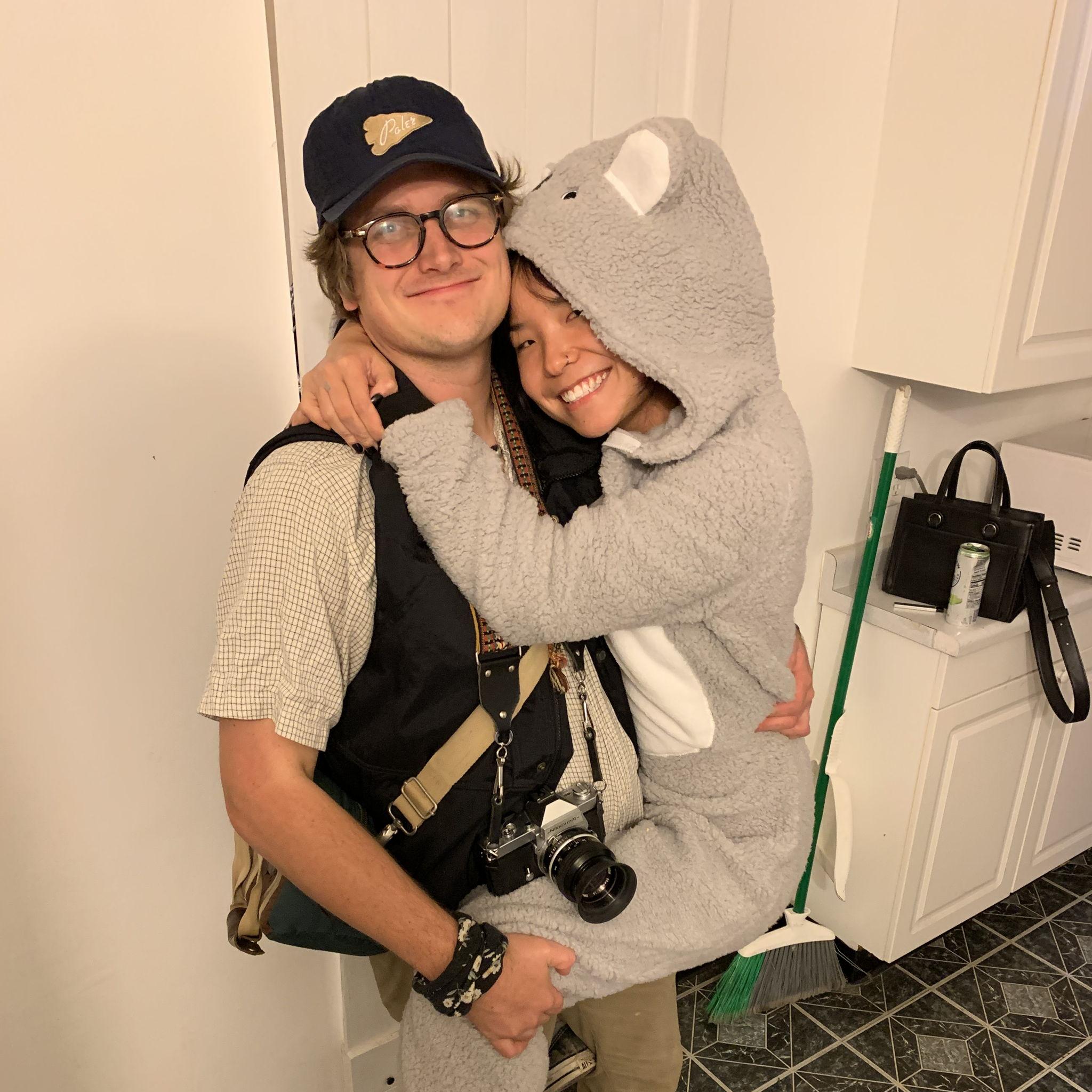 Our first couples costume! A wildlife photographer and a koala.