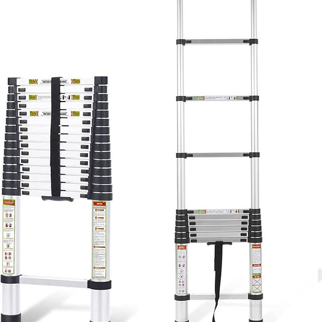 Extension Ladder, 20.3FT RIKADE Aluminum Telescoping Ladder with Non-Slip Feet, Portable Telescopic Ladder for Household and Outdoor 330lb Capacity