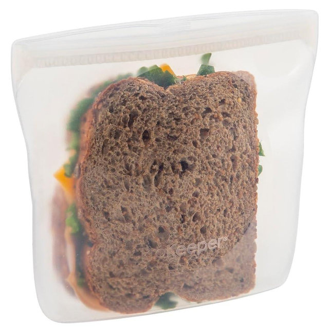 ProKeeper Large 3-Cup Reusable Silicone Sandwich Bag, 100% Silicone, Clear for Food Storage