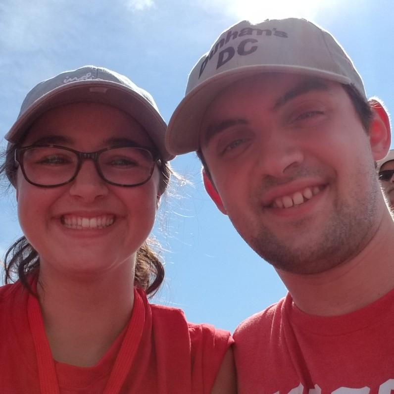 Our very first picture taken together at the first football game at Indiana Wesleyan University.