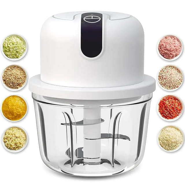 Electric Mini Garlic Chopper, 350ml USB Rechargeable Portable Electric Food Chopper,Wireless Small Food Processor for Chopping Garlic, Ginger, Chili, Minced Meat, Onion, Etc Kitchen Tools-350ml,2.0