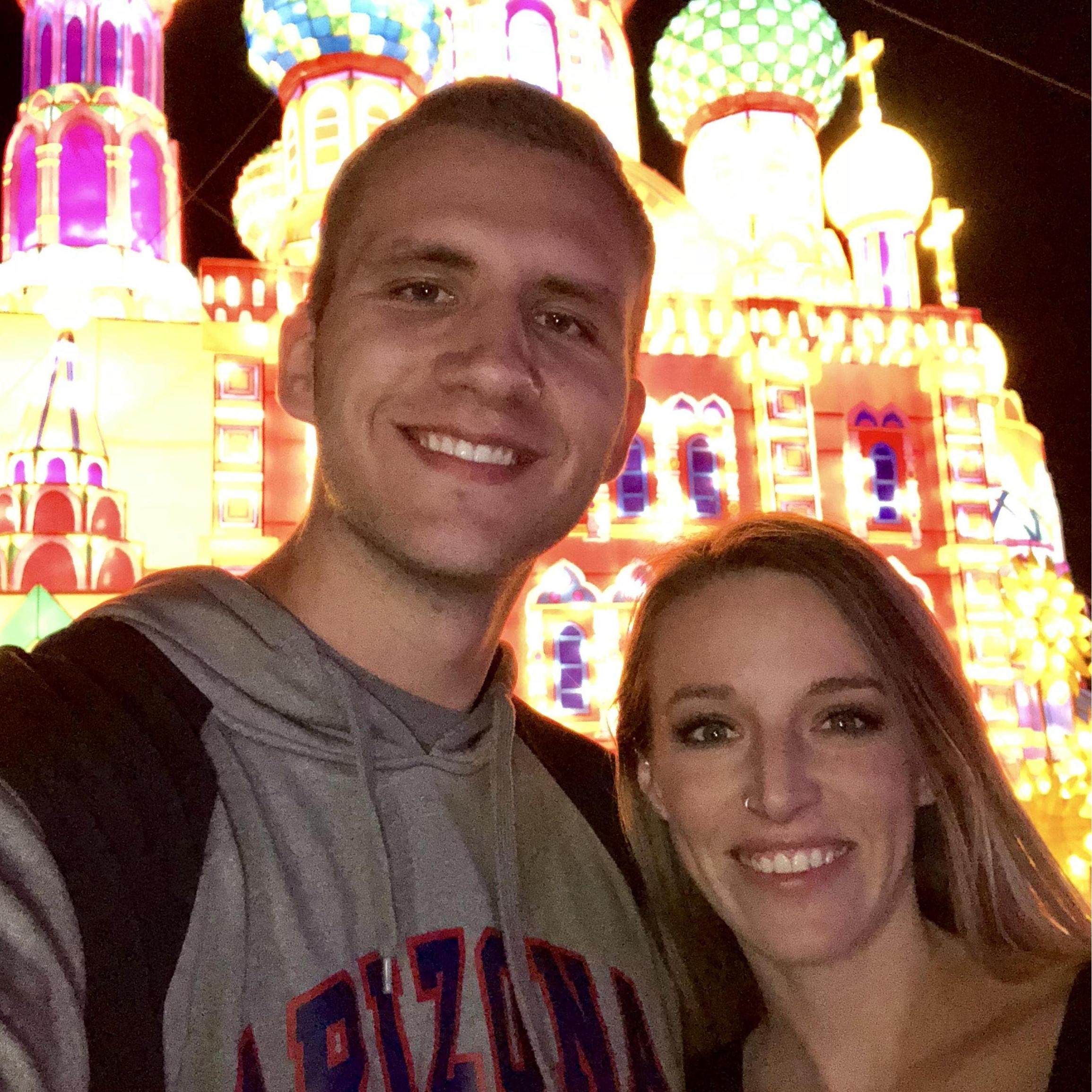 Here we went to a Christmas light show together.
