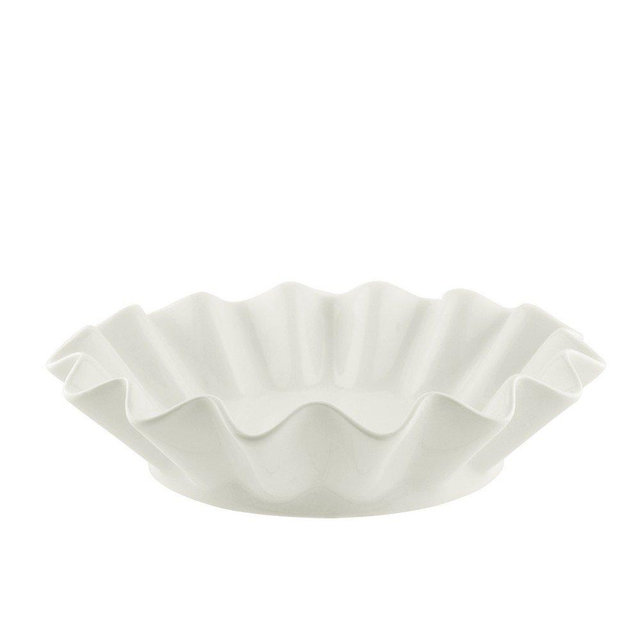 10 Strawberry Street Whittier 7.75"/8 Oz Ruffle Round Bowl, Set of 4, White