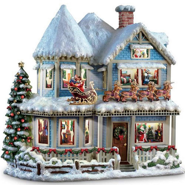 Hawthorne Village Thomas Kinkade 'TWAS The Night Before Christmas Collectible Story House by The Bradford Exchange