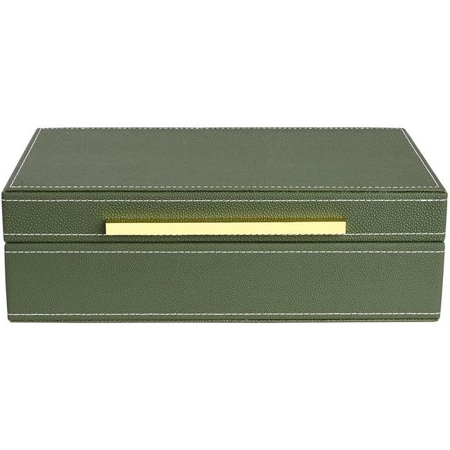 XIGEXIGE Small Green Shagreen box Faux Leather Decorative Box,Keepsake And Memory Storage Decorative Boxes with Lids for Modern Home Decor Jewelry Box Organizer