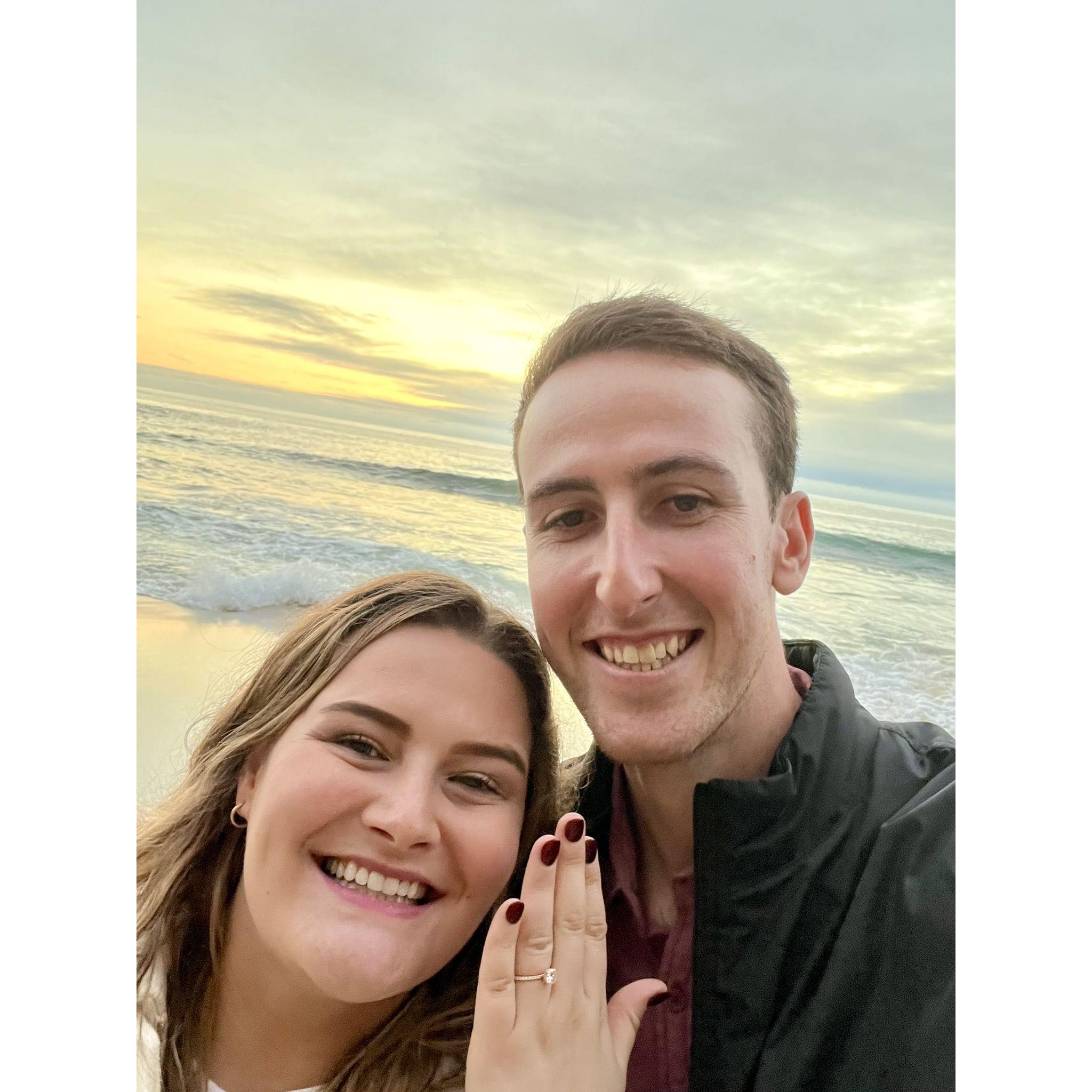 Ilan proposed at sunset on Laguna Beach!