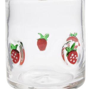 Charm Inlay Double Old Fashioned Glass - World Market (Strawberry)