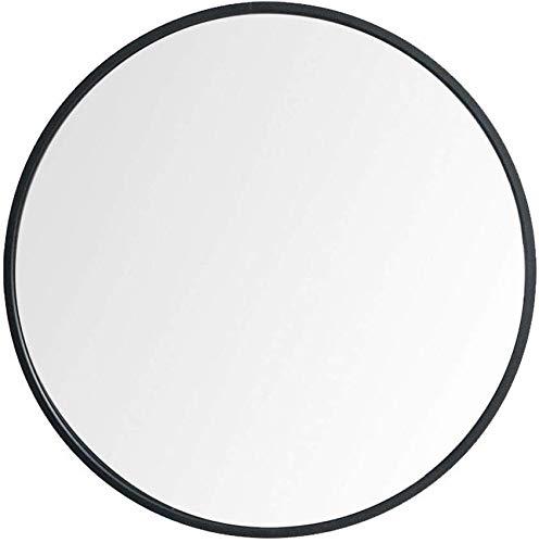 Beauty4U 28” Nordic Round Mirror Mid Century Modern Round Metal Frame Mirror Wall-Mounted Mirror Circle Bathroom for Wall, Black