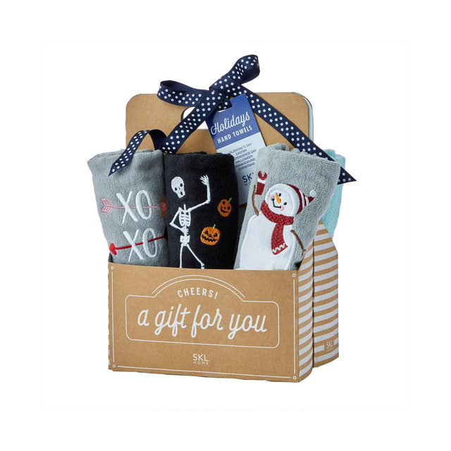 SKL Home Holidays Cotton Hand Towel 6 Piece Set, 25" x 16"