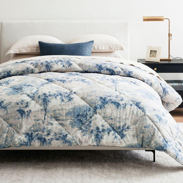 Jardin Toile Comforter, Blue, Full/Queen