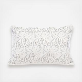 Hanging Gardens Silver Embroidered Pillow