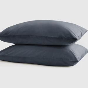 Navy Classic Organic Percale Pillowcase Set