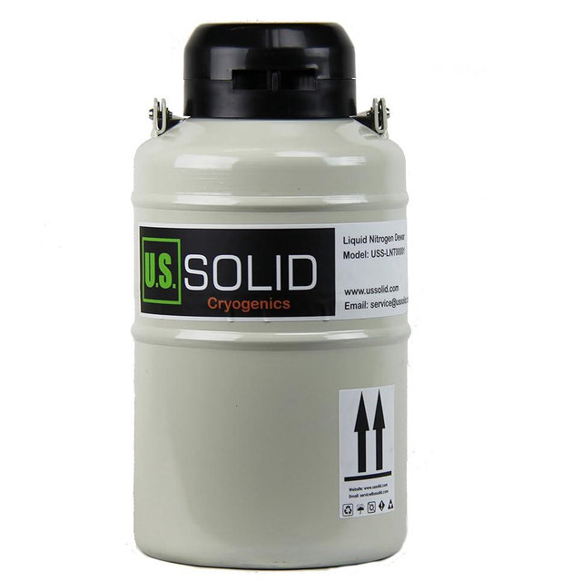 U.S. Solid 3L Liquid Nitrogen Container LN2 Tank Cryogenic Dewar Semen Flask with Straps 6 Canisters Carry Bag