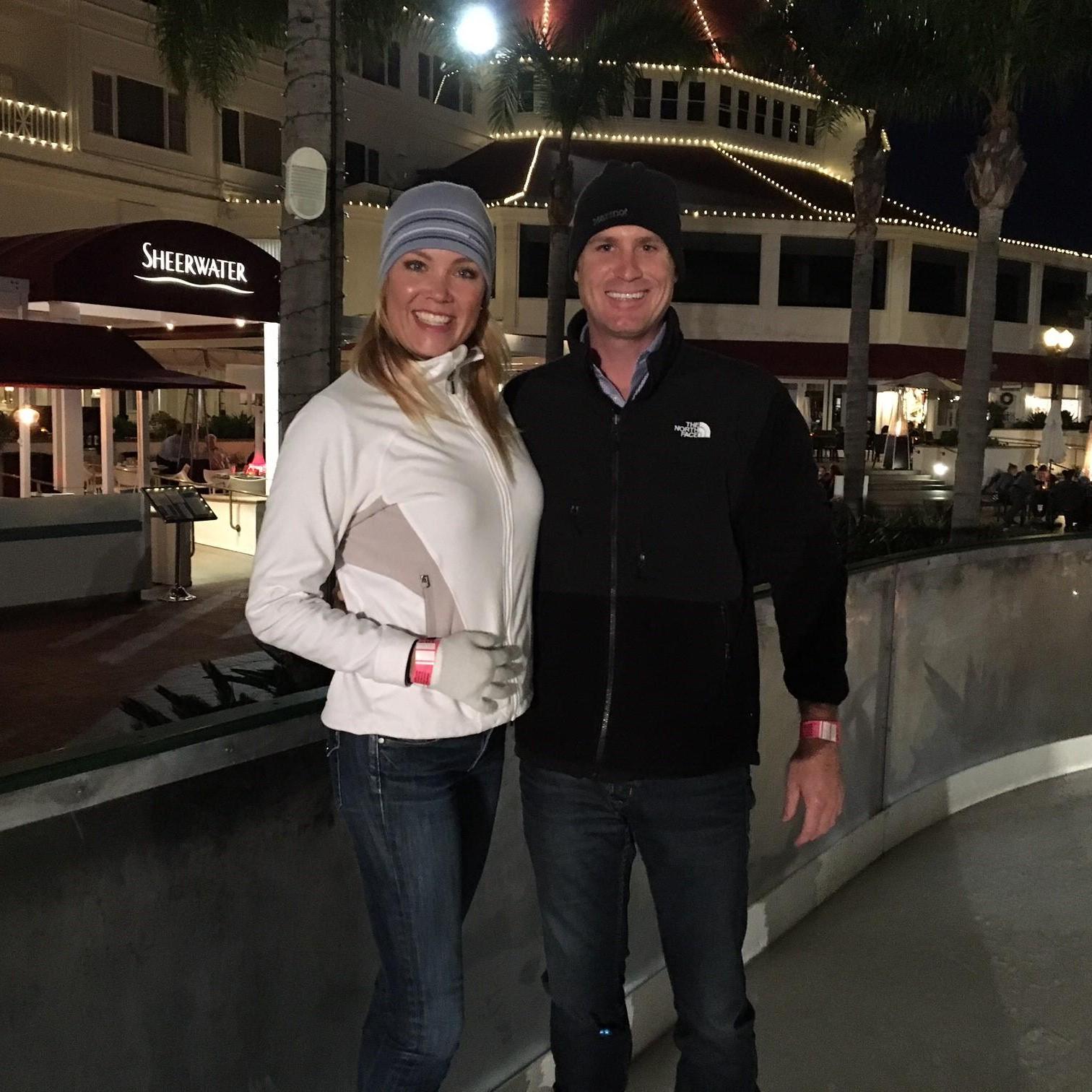 Ice Skating behind the Hotel Del in Coronado.