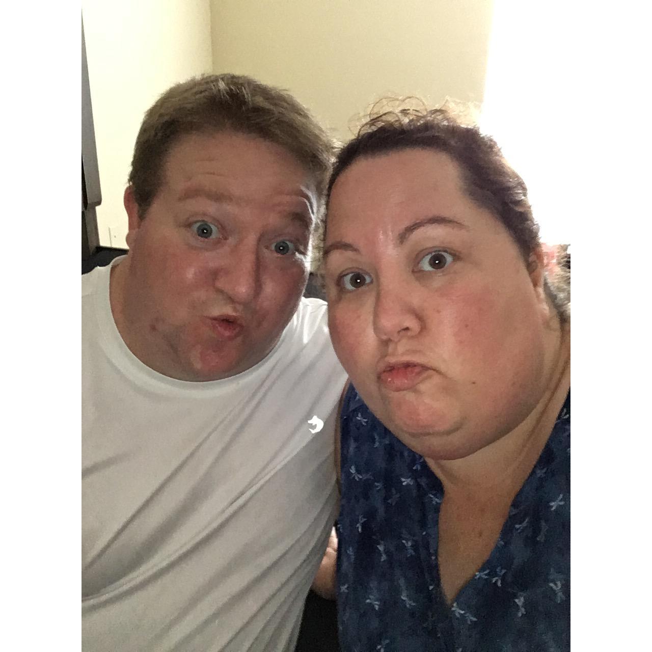 This was after we successfully did our first apartment project together in June 2019 - I taught Nick how to make the bunky boards that went under our bed!  No one yelled, and no one lost any fingers.