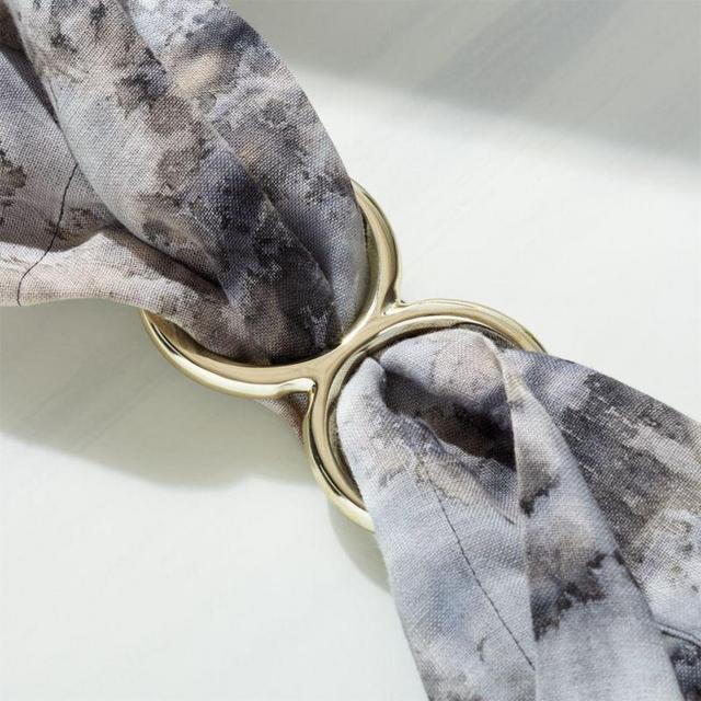 Double Hoop Champagne Gold Napkin Ring Set of 8