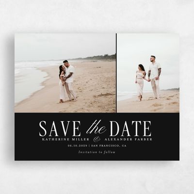 Black Wedding Save the Date - Dove Multiphoto