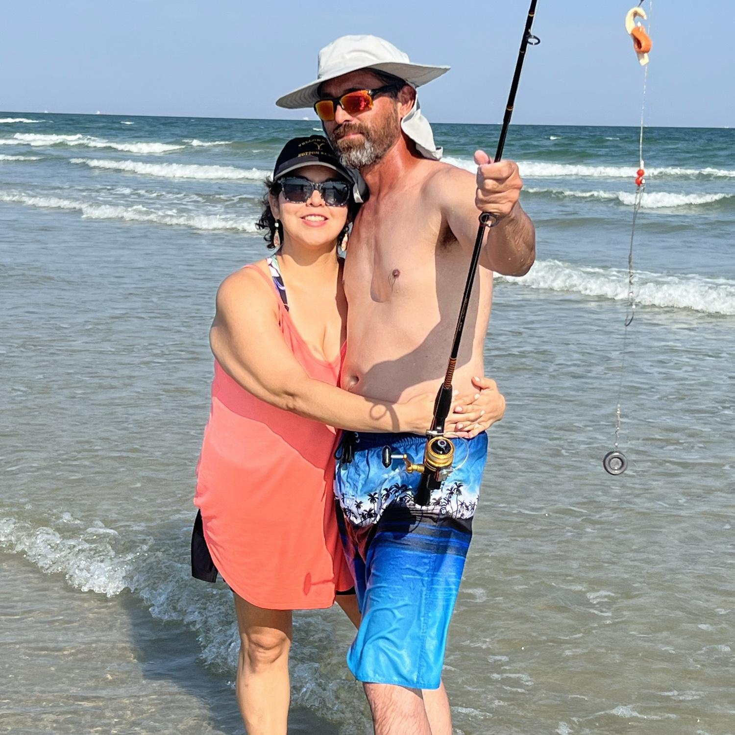 He caught a BIG mermaid 😊