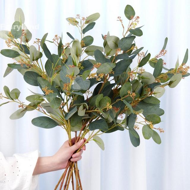 Seeded Eucalyptus Stem | Artificial Plant | DIY | Greenery | Floral | Home decor | Wedding/Home Decoration | Gifts - Green