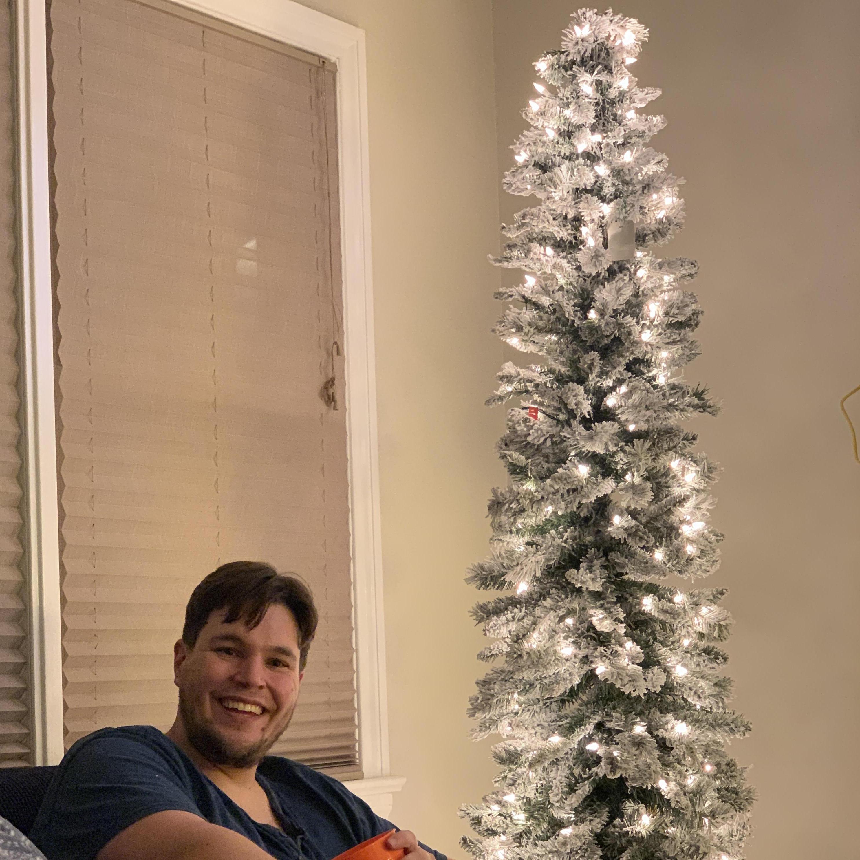 Our first (tiny) Christmas tree in December 2018!