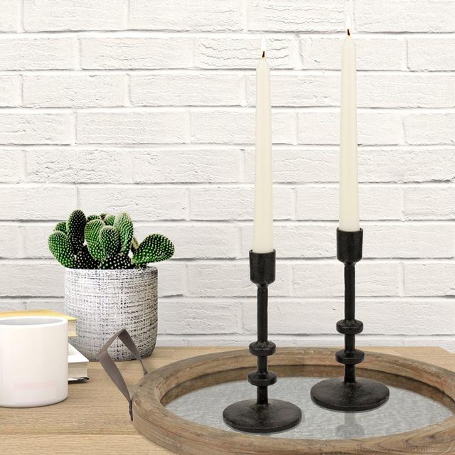 2 Piece Iron Tabletop Candlestick Set