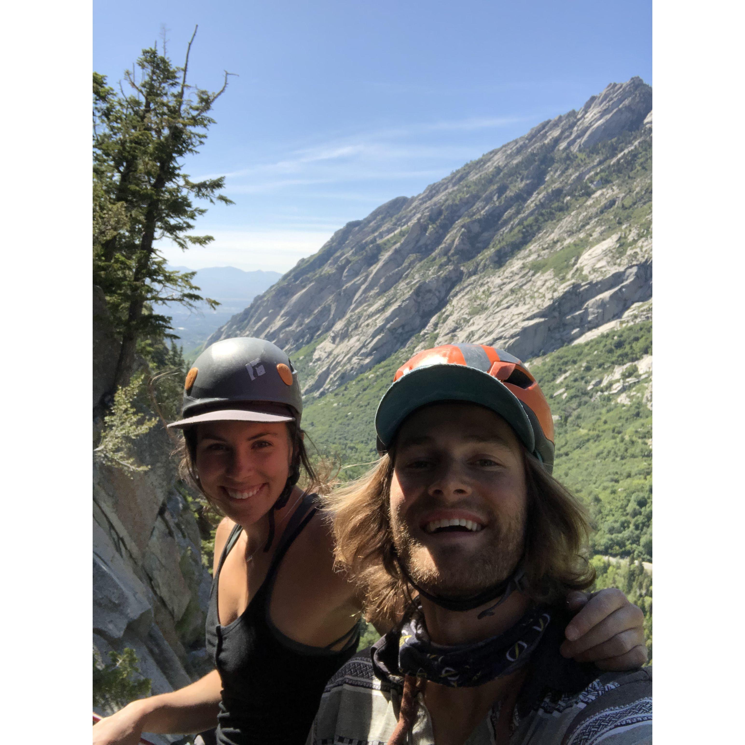 Climbing one of our favorite routes in the Wasatch, 'Stifflers Mom'!