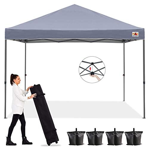 ABCCANOPY Outdoor Easy Pop up Canopy Tent 10x10 Central Lock-Series, Gray