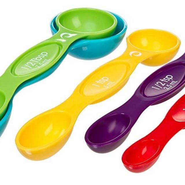 Progressive International BA-510 Snap-Fit Measuring Spoons , 5 Piece Set , multicolored