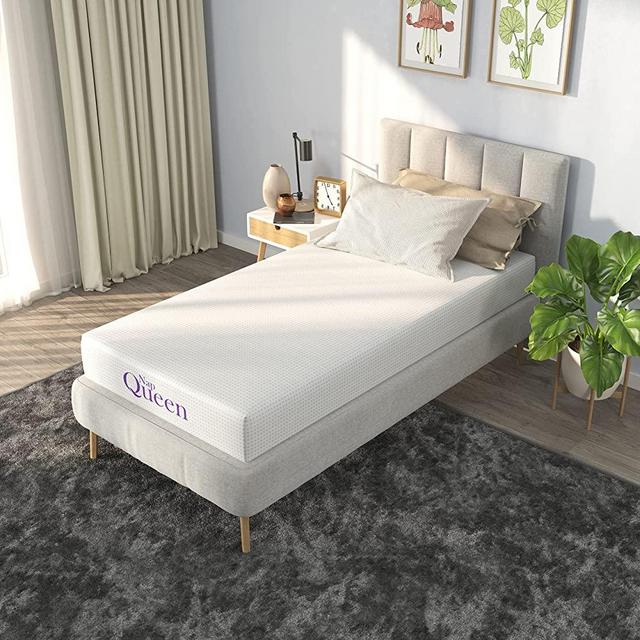 NapQueen 8 Inch Bamboo Charcoal Twin Size Medium Firm Memory Foam Mattress, Bed in a Box